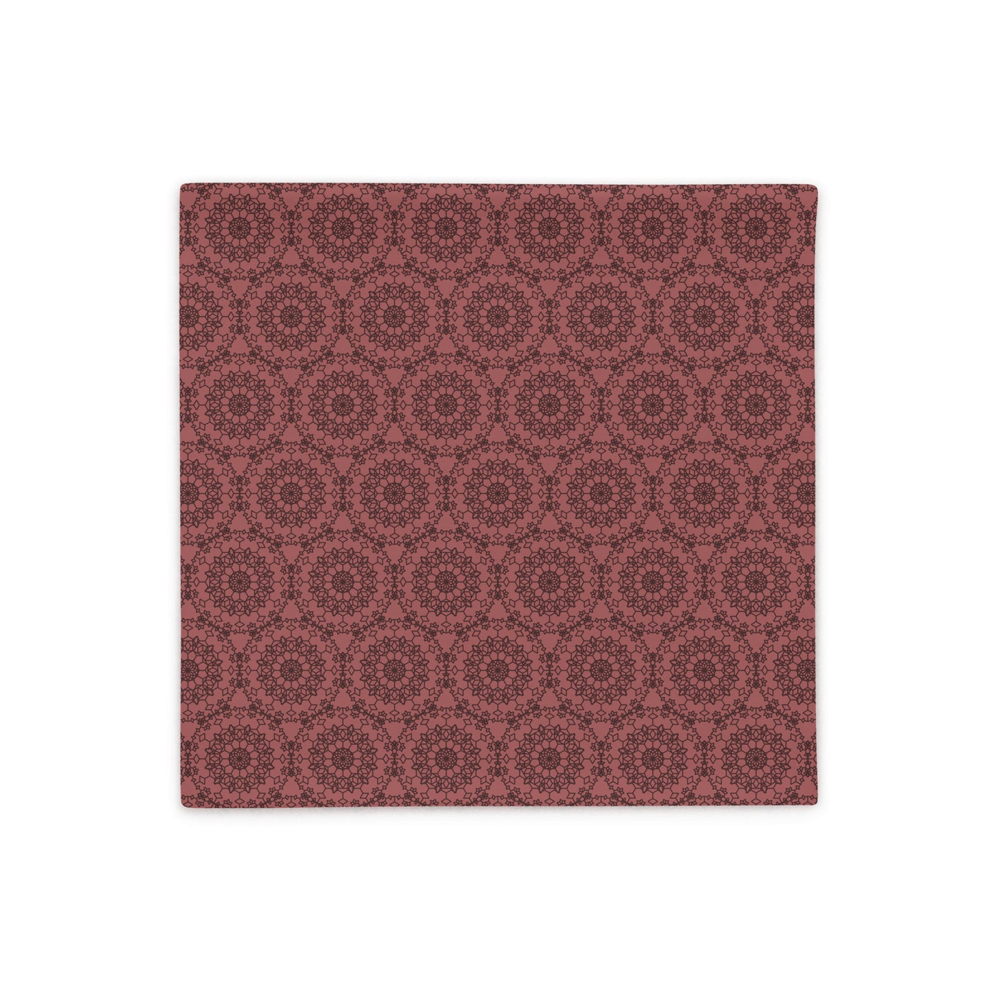 Front of the 18″×18″ throw pillow cover with the 'Dodecagon' rose geometric pattern.