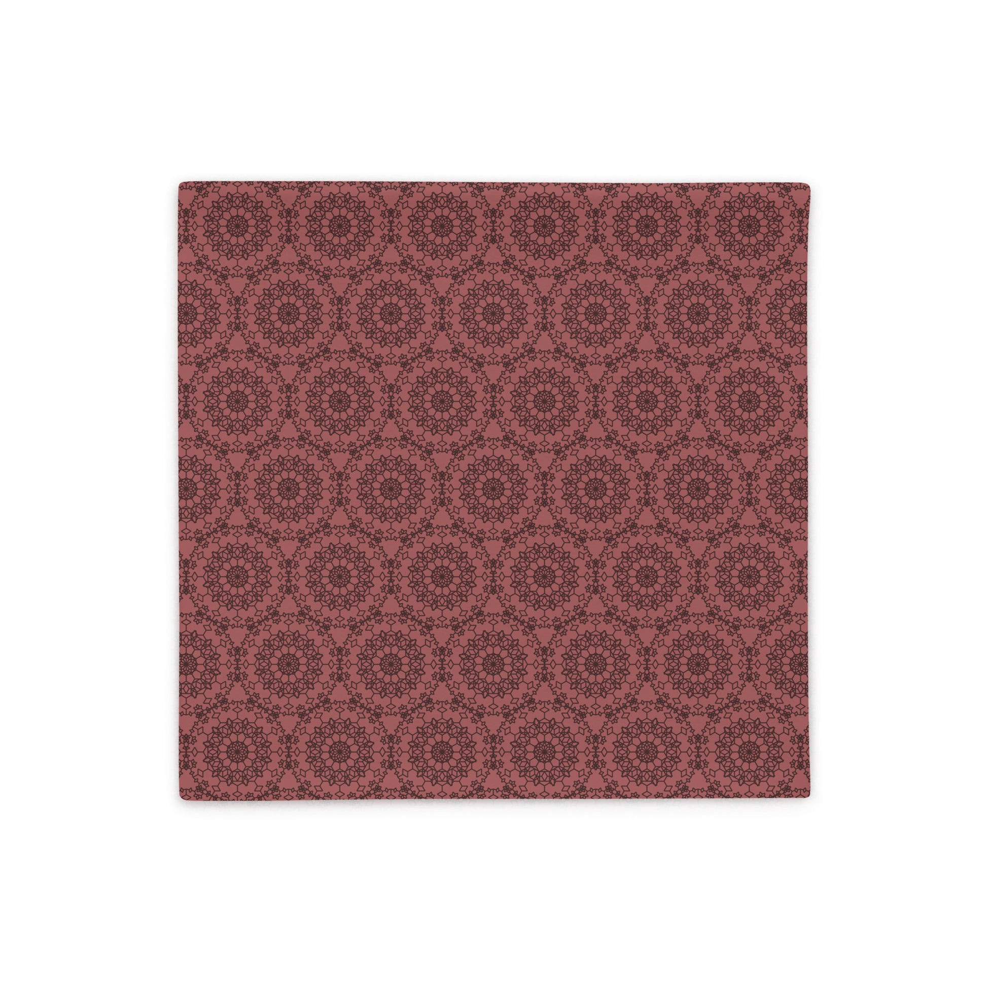 Front of the 18″×18″ throw pillow cover with the 'Dodecagon' rose geometric pattern.