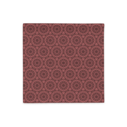 Front of the 18″×18″ throw pillow cover with the 'Dodecagon' rose geometric pattern.