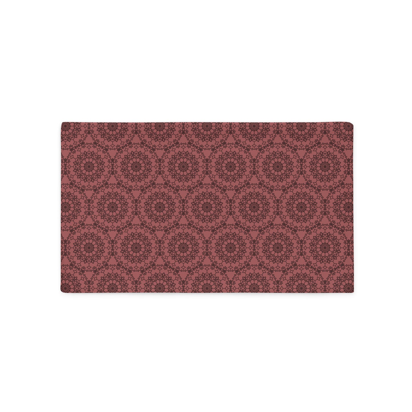 Front of the 20″×12″ throw pillow cover with the 'Dodecagon' rose geometric pattern.