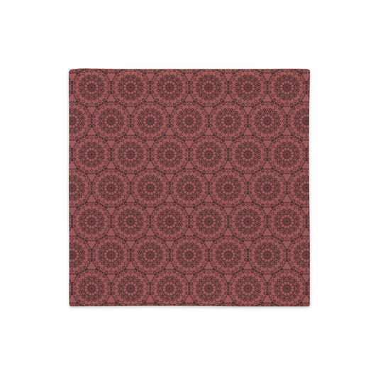Front of the 18″×18″ premium throw pillow cover with the 'Dodecagon' rose geometric pattern.