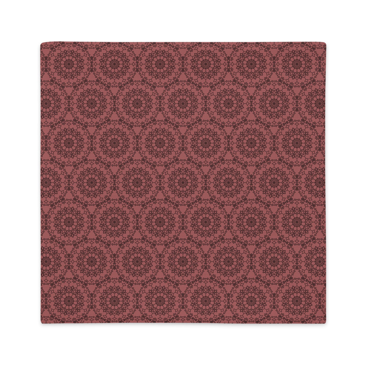 Front of the 22″×22″ premium throw pillow cover with the 'Dodecagon' rose geometric pattern.